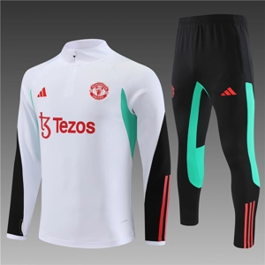 Manchester United White Half Zip Jacket Tracksuit