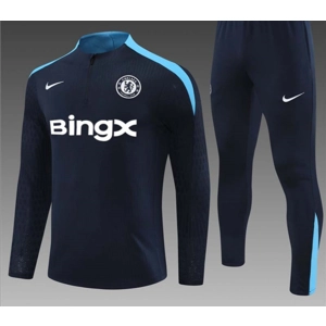 Chelsea Light/Dark Blue BingX Half Zip Jacket Tracksuit