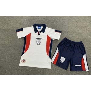 Kids Retro England Home Replica personalised France 98 Shirt & Shorts