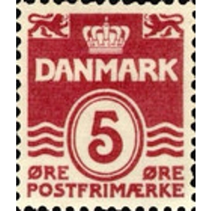 1938  Denmark   5 ores  Wine red