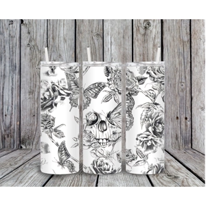 Butterfly Rose Skull