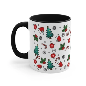 Christmas Accent  11oz Ceramic Coffee Mug,
