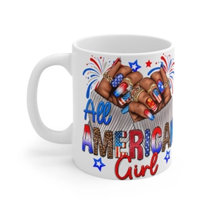 All American Girl Nails 11oz Ceramic Coffee Mug All American Girl Nails 11oz Ceramic Coffee Mug