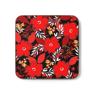 Red, Black, White, and Gold Holiday, Hardboard Back Coaster, 3.5 Red, Black, White, and Gold Holiday, Hardboard Back Coaster, 3.5