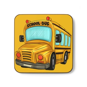 School Bus Driver Hardboard Back Coaster, 3.5 School Bus Driver Hardboard Back Coaster, 3.5