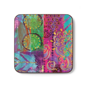 Bohemian Colored Design #2, Hardboard Back Coaster, 3.5 Bohemian Colored Design #2, Hardboard Back Coaster, 3.5