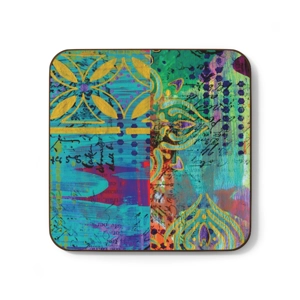 Bohemian Colored Design #1, Hardboard Back Coaster, 3.5 Bohemian Colored Design #1, Hardboard Back Coaster, 3.5
