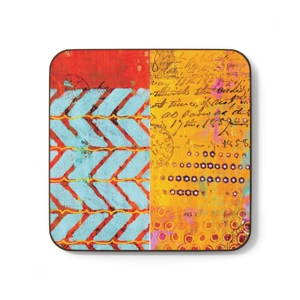 Bohemian Colored Design #6, Hardboard Back Coaster, 3.5 Bohemian Colored Design #6, Hardboard Back Coaster, 3.5