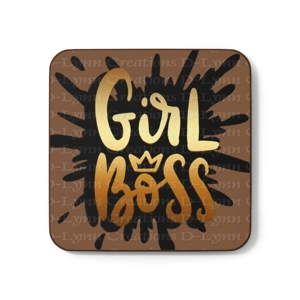 Girl Boss Hardboard Back Coaster, 3.5 Girl Boss Hardboard Back Coaster, 3.5