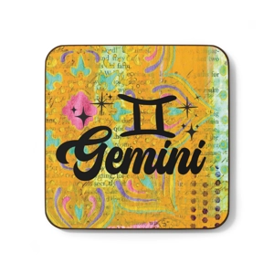 Gemini Bohemian Design #10, Hardboard Back Coaster 3.5
