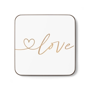 Love Hardboard Back Coaster, 3.5 Love Hardboard Back Coaster, 3.5