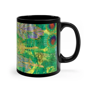 Bohemian Design Cancer #4, 11oz Black Ceramic Mug