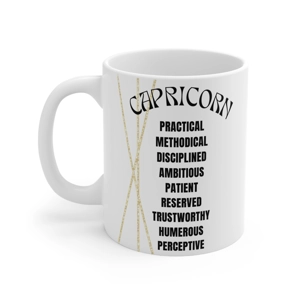 Capricorn 11oz White Ceramic Coffee Mug
