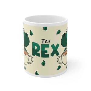 Tea Rex 11oz White Ceramic Coffee Mug