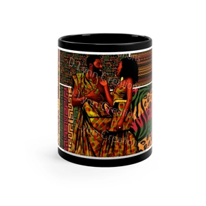 Black Love in African Attire 11oz Ceramic Black Mug Black Love in African Attire 11oz Ceramic Black Mug