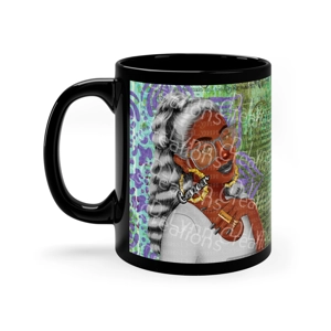 Her Zodiac Sign is Cancer, Dark Skinned Woman of Color 11oz Black Mug (watermark will be removed onc