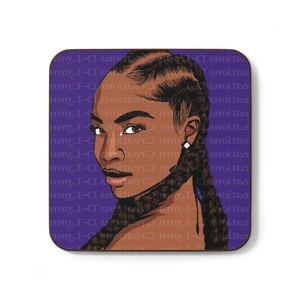 Beauty, Brains, and Braids Hardboard Back Coaster, 3.5 Beauty, Brains, and Braids Hardboard Back Coaster, 3.5