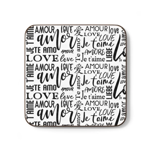 Love Hardboard Back Coaster, 3.5