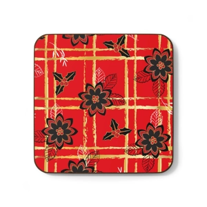 Red, Black and Gold Holiday, Hardboard Back Coaster, 3.5 Red, Black and Gold Holiday, Hardboard Back Coaster, 3.5