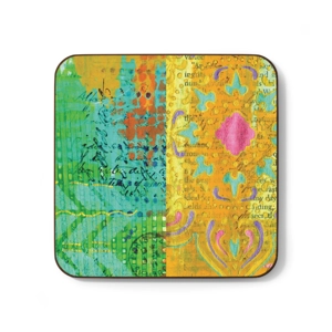 Bohemian Colored Design #9, Hardboard Back Coaster, 3.5 Bohemian Colored Design #9, Hardboard Back Coaster, 3.5