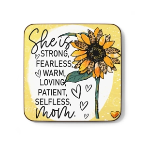 She is Strong Hardboard Back Coaster, 3.5