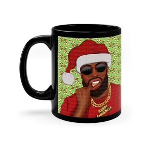 Merry Christmas 11oz Black Ceramic Coffee Mug (watermarks removed once purchased)