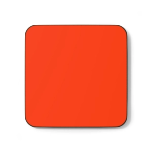Orange Colored Hardboard Back Coaster, 3.5