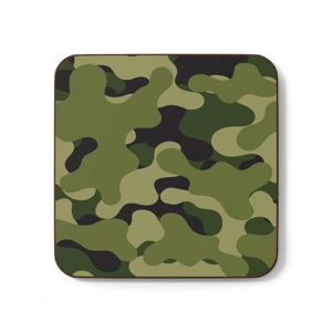 Green Camo Hardboard Back Coaster, 3.5