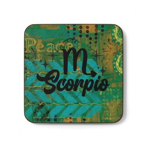 Scorpio Bohemian Design #1, Hardboard Back Coaster 3.5