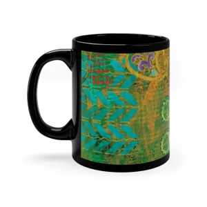 Bohemian Design Scorpio  #1, 11oz Black Ceramic Mug