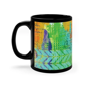 Bohemian Design Gemini #10, 11oz Black Ceramic Mug
