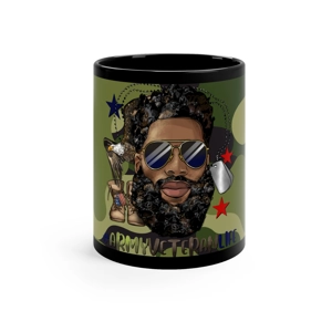 Army Veteran Life, 11oz Black Ceramic Mug Army Veteran Life, 11oz Black Ceramic Mug