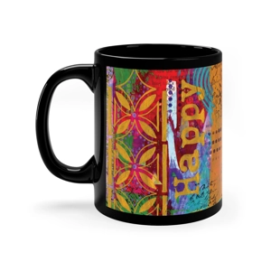 Bohemian Design Leo #5, 11oz Black Ceramic Mug