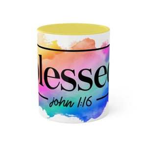 Blessed 11oz Colorful Ceramic Coffee Mug Blessed 11oz Colorful Ceramic Coffee Mug