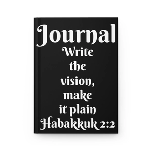 Black Write the Vision, Hardcover Matte Journal Black Write the Vision, Hardcover Matte Journal