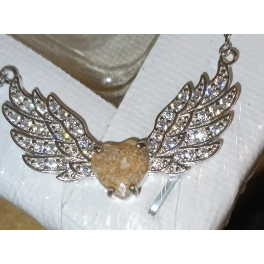 Angel Heart Wing Cremation Necklace