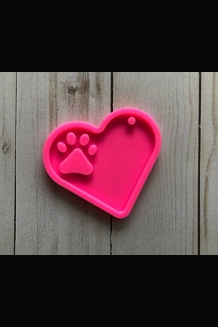 Paw heart keychain