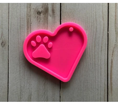 Cremation Heart Paw Keychain