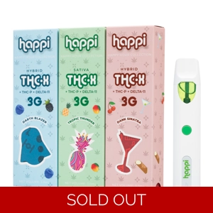 Happi 3g THC-X disposable vape pen with pre heat, thc-x, t..
