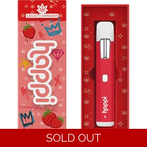 Happi Legal Cannabis THC THC8 Hybrid Strawberry Smiles 2G disposable vape