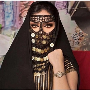 Belly Dancing Coins Face Shield Golden Color