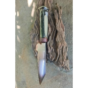 5 Inch Damascus Kiritsuke Knife- Fools Gold Rail Nail