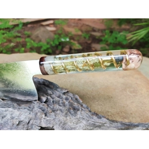 Damascus 8 inch- brass spiral