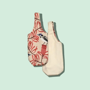 ‘Birds’ Reversible Bottle Bag