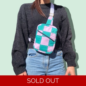 Crossbody Sling Bag ‘Teal & Lavender’