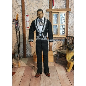 Black and silver Mexican suit