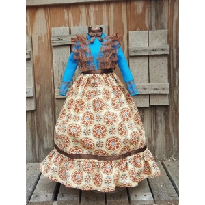 Brown and blue dress