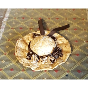 tan and brown straw hat