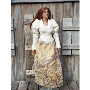 brown/gold pasiley skirt