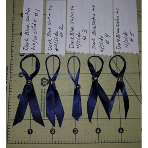 dark blue satin tie w/slide